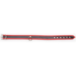 Generique Collier O Ring Simili Noir-Rouge